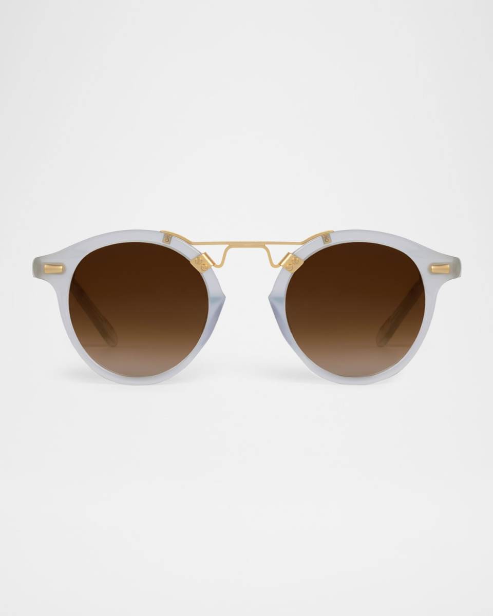 St. Louis Acetate & Stainless Steel Round Sunglasses